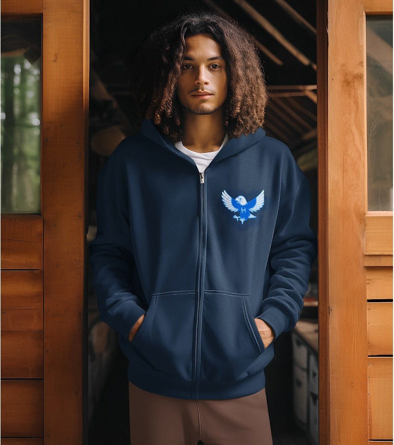 Hillside Zippered Hoodie Navy Blue (Style B)