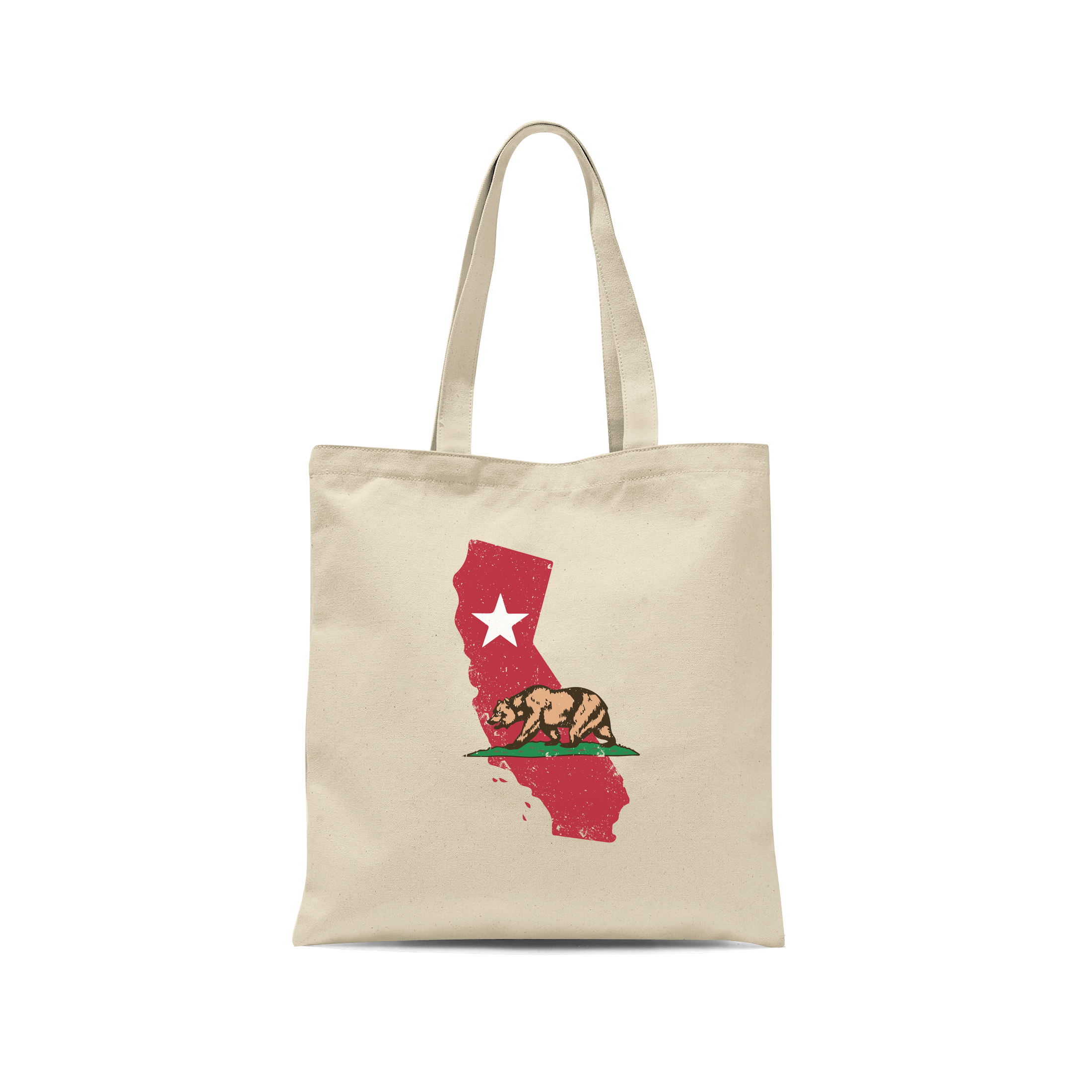 California Republic State Flag Bear Design Tote Bag (demo) Natural