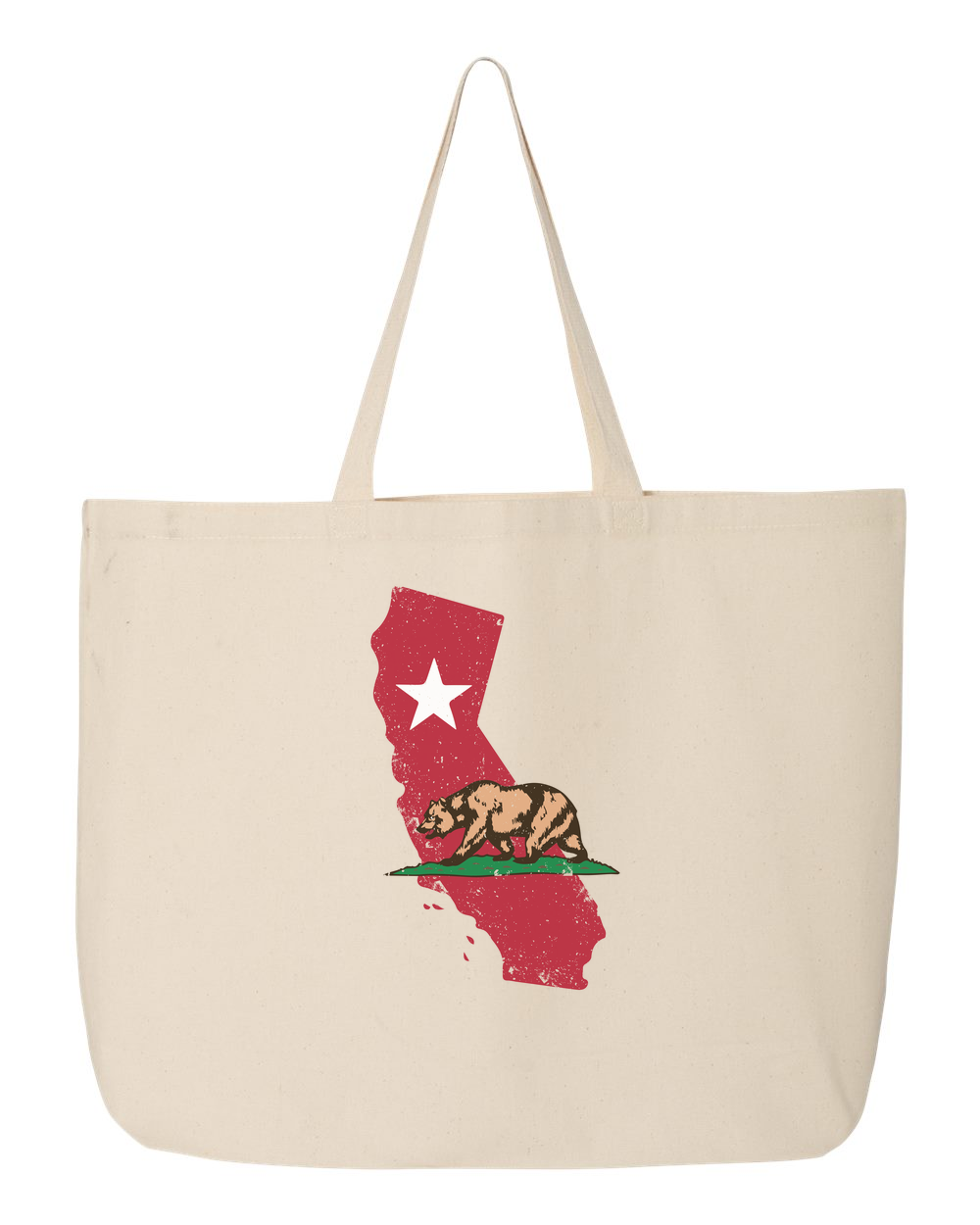 California Republic State Flag Bear Design Tote Bag (demo) Natural