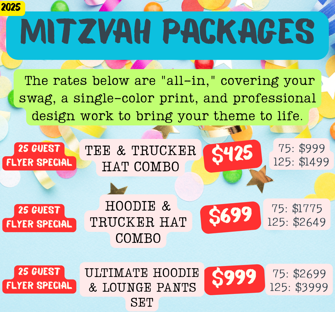 Event Party Mitzvah Hoodie & Trucker Hat Combo