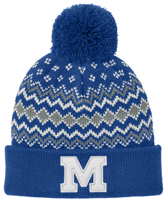 MHS Alpine Pom Beanie Royal / M Design / Embroidered