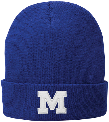 MHS Beanie Royal M Design / Embroidered Fleece-Lined Knit Cap