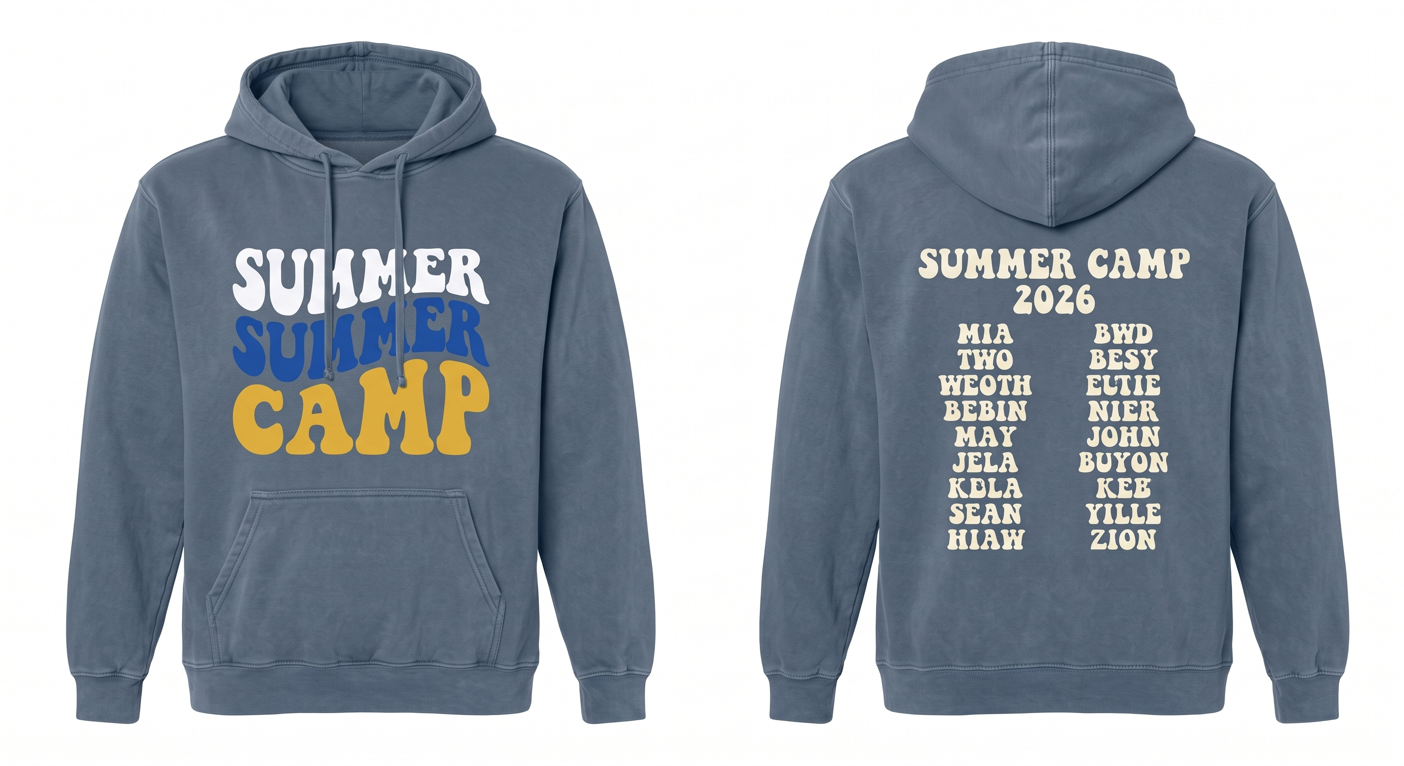 Custom Summer Camp Hoodies (Front and Back)