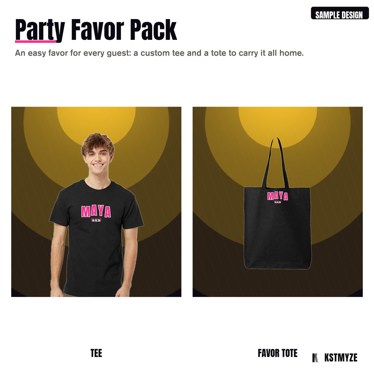 Party Favor Pack (tee + tote): 01_hero