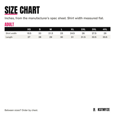 Team 365 TT11M Zone Performance Muscle Team Tee size chart: adult XS to 4XL, in inches