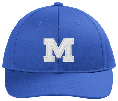 MHS Snapback Baseball Hat Royal M Design /  Embroidered Cap — Montclair High School spirit wear