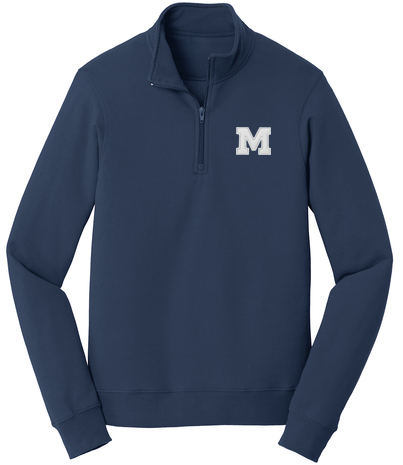 MHS 1/4 Zip Sweatshirt Embroidered "M" Chest Design