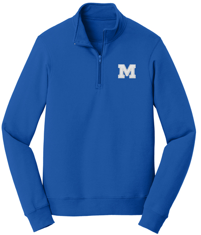 MHS 1/4 Zip Sweatshirt Embroidered "M" Chest Design