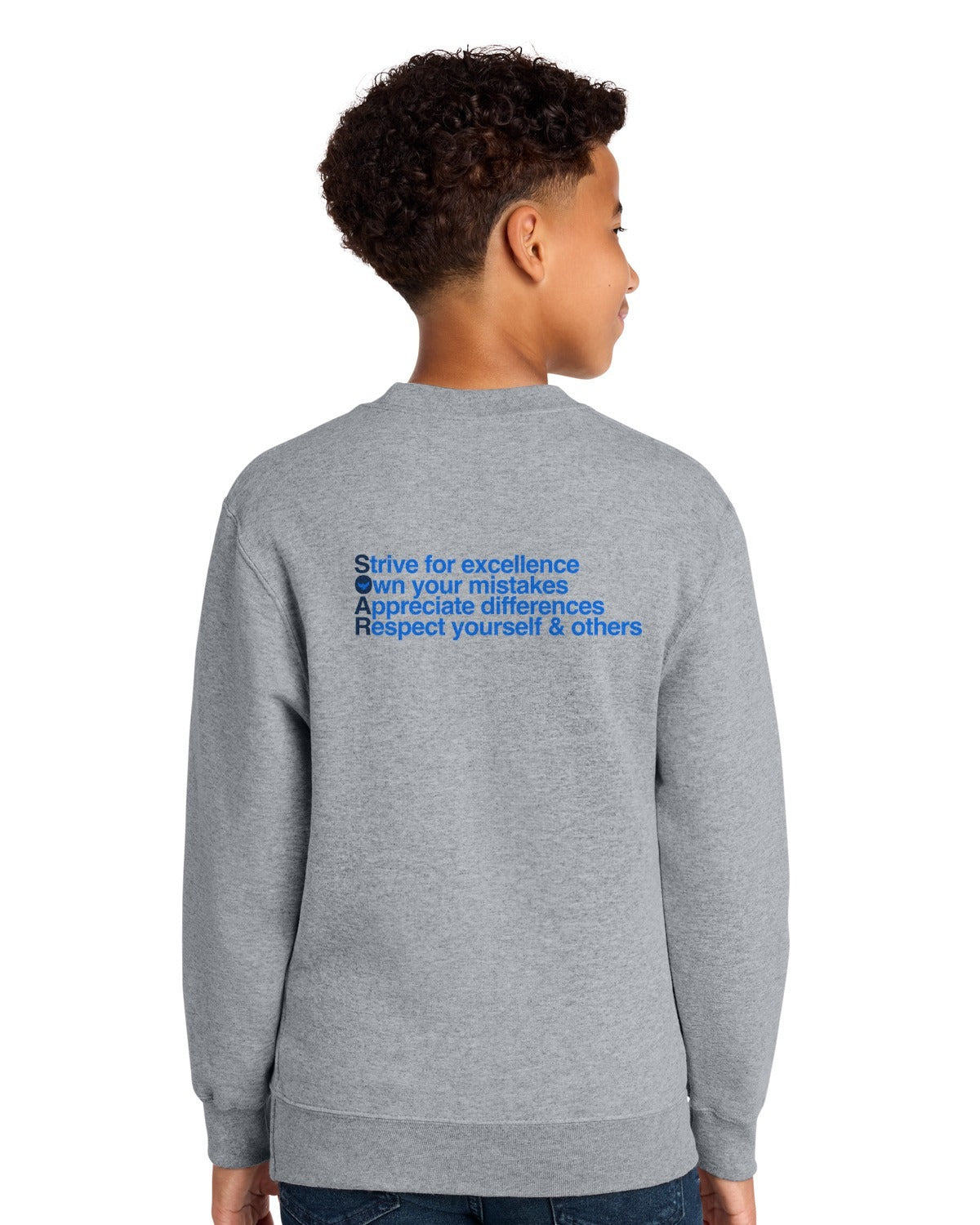 Hillside S.O.A.R. Crewneck (Style S) - back, athletic heather