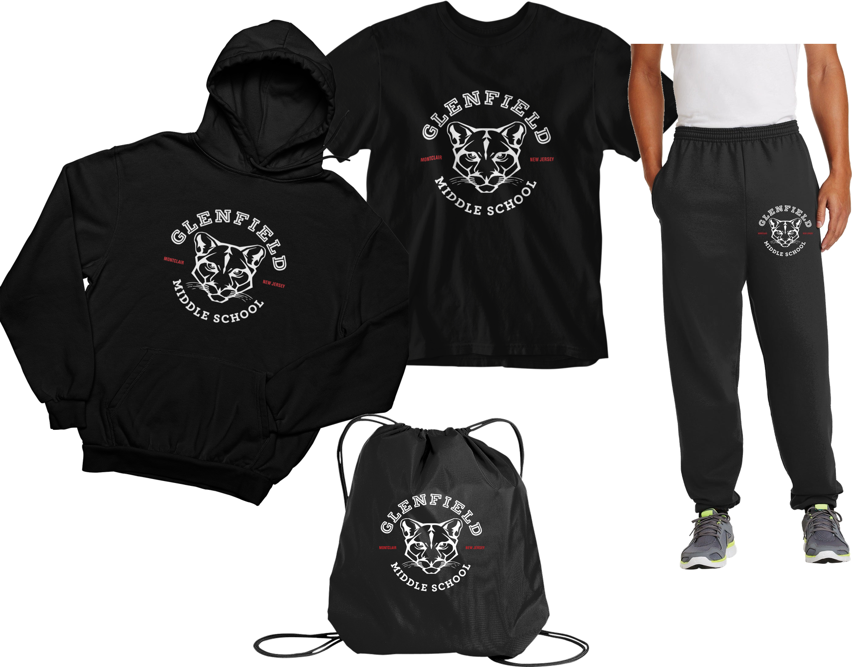 Glenfield Ultimate Champion - tee, hoodie, sweatpants and cinch pack